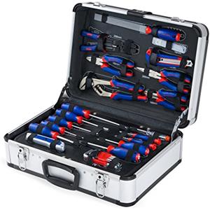 WORKPRO Cassetta Attrezzi da Lavoro Completa 119 Pezzi, Set di Attrezzi, Valigia Porta Utensili, Set Strumenti per Fai da Te