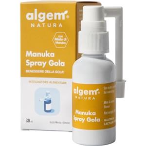 Algem Natura Spray Gola Miele di Manuka E Propoli 30ml Algem Natura® Propoli Spray Gola Bambini Adulti Per Irritazione Cavo Orale Con Betaglucano Resveratrolo Semi Di Pompelmo, Difese Immunitarie Vie Respiratorie