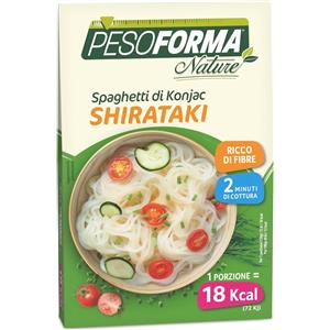 Pesoforma Shirataki Spaghetti di Konjac - Pasta giapponese ipocalorica con solo 12 kcal per 100g, ricca di fibre