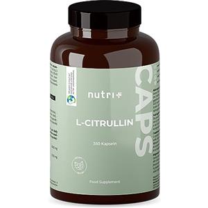 Nutri + Capsule di Citrullina Alto Dosaggio + Vegan - 360 Compresse - Nutri + L-Citrullina DL Malato 2:1 - Fitness Bodybuilding - Citrulline Malate Pura 6000 - Qualità Premium senza Additivi