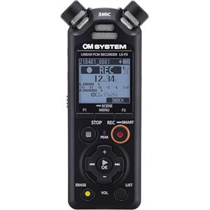 OM SYSTEM Registratore audio ad alta risoluzione OM SYSTEM LS-P5 con sistema a 3 microfoni Tresmic II, controllo direzionale vaste, per il monitoraggio tramite cuffie e smartphone. 16 GB, usb2.0 b