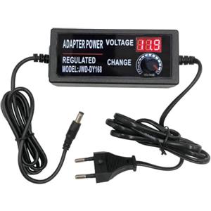 JZK Alimentatore regolabile in tensione DC 3-12V 5A con display digitale, 60W Max 100-240V AC a DC 3V 4V 4.5V 5V 6V 7V 8V 9V 10V 12V Convertitore adattatore di alimentazione universale