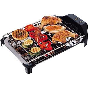 Jata - BQ101 - Barbecue Elettrico Senza fumi, Senza odori, con 2 Altezze per Cucinare Sano, al Chiuso con Tutte Le comodità, 2400 W