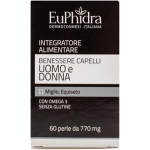 Euphidra Anticaduta - Integratore per Capelli 60 Perle con Miglio, Equiseto e Biotina
