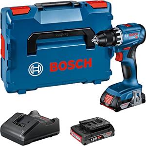Bosch Professional 18V System Trapano-avvitatore a batteria GSR 18V-45 (velocità 1.900 giri/min, incl. 2 batterie da 2.0Ah, caricabatteria GAL 18V-20, L-BOXX)