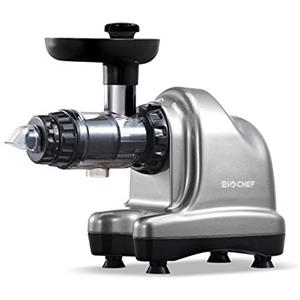 Bio Chef BioChef Axis Cold Press Juicer Estrattore Masticatore Orizzontale per Erba di Grano, Frutta e Verdura con 20 anni di Garanzia BioChef (Grigio)