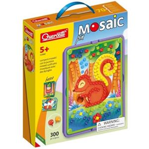 Quercetti Mosaico di Chiodini Colorati - 300 Pezzi per Bambini 5 con Illustrazioni Educative
