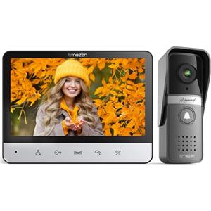 TMEZON Videocitofono 4 fili Monofamiliare Citofoni,Monitor Colori 7 pollici e Campanello esterno con telecamera Visione Notturna,V20