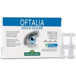 OFTALIA Gocce Oculari 5ml - Soluzione Isotonica con Acido Ialuronico e Glicerina, Compatibile con Lenti a Contatto