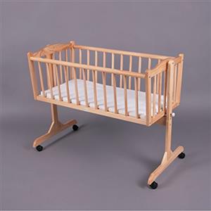 BambinoWorld Culla a dondolo neonato in legno naturale 90x40cm - BambinoWorld