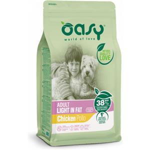 Oasy Cibo Secco Adulto Light in Fat con Pollo 3 Kg - Alimento Completo per Cani in Sovrappeso