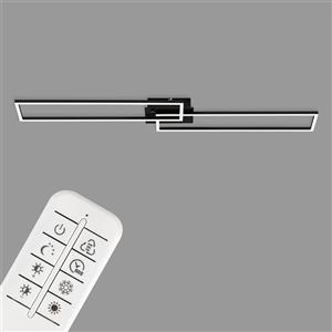 BRILONER Plafoniera LED Dimmerabile con Telecomando, Regolazione Temperatura, Luce Notturna e Timer, 1100x248x78 mm, Nero