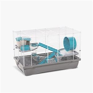 MPS2 Gabbia Duffy 2 Prestige per Piccoli Roditori e Criceti - 2 Piani con Ruota, Casetta e Beverino - 58X32X38h cm