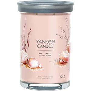 Yankee Candle Signature candela profumata, Sabbie Rosa in tumbler grande, Candele di miscela di cera di soia lunga durata