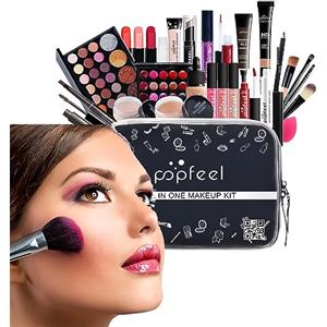 AFGSsm Set trucco da donna per adolescenti completo borsa per cosmetici professionale all-in-one set regalo (27 pezzi)