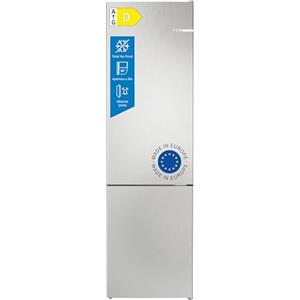Bosch KGN392LDF Serie 4 Frigorifero combinato da libera installazione, Total No Frost, VitaFresh XXL Tecnologia Inverter Intelligente, PerfectFit, Acciaio, 203x86 cm