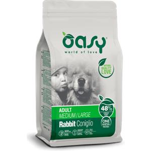 Oasy Monoproteico Adult Medium/Large Coniglio - Alimento Secco Completo per Cani Adulti 12 Kg