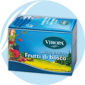 Viropa Infuso ai Frutti di Bosco Biologico - 15 Bustine da 2,5 g con Ingredienti Naturali e Antiossidanti