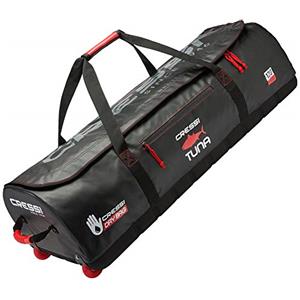 Cressi Tuna Bag 120 Lt, Borsone Impermeabile di Grandi Dimensioni, Disponibile in Versione Senza Ruote Unisex Adulto, Nero/Rosso