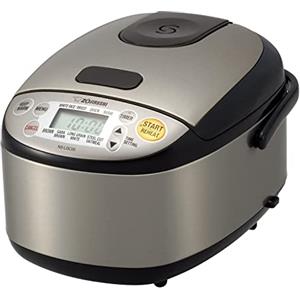 Zojirushi NS-LGC05XB Micom Rice Cooker & Warmer, 3 Coppette (Uncooked), acciaio inox nero
