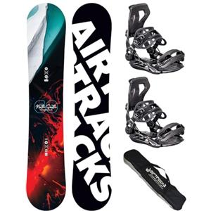 Airtracks Snowboard Set Tavola North South Four Camber Wide Uomo 150 - Attacchi Master M - SB Bag