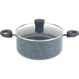 Russell Hobbs RH00849EU Nightfall Stone 24cm senza avambraccio, alluminio pressato, protezione da induzione, senza PFOA, manici morbidi, pentola con coperchio, per salse, pasta, verdure, marmo blu