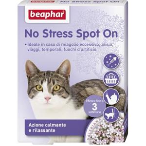 Beaphar No Stress Spot On Gatto, Calmante Gatto, 3 Pipette, Azione Calmante e Rilassante, Agisce in 1 Ora, per Un Ambiente Calmo e Senza Stress