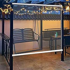 SANJIAOJIA Tenda a Rullo Trasparente,Pergolato Esterni Tende Impermeabili in PVC Plastica,Tende Avvolgibili Antipioggia per Balcone,per Cucina Bagno Finestra Ufficio,Larghezza x Altezza (140x280cm)