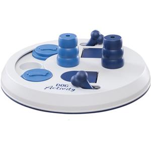 Trixie Dog Activity Flip Board - Gioco di intelligenza per cani piccoli con scompartimenti scorrevoli e anello antiscivolo, Ø 23 cm