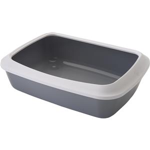SAVIC IRIZ Lettiera con Bordo per Gatti - 42 cm - Grigio/bianco