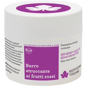 Biofficina Toscana Burro Struccante ai Frutti Rossi 150 ml - Doppia azione olio-latte, con Rubiox® e oli vegetali emollienti
