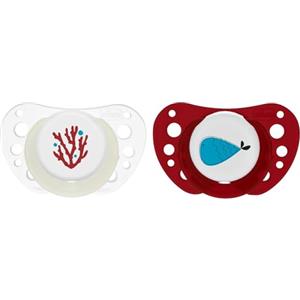Chicco PhysioForma Succhietto Air Red Lumi, Ciuccio 16-36 Mesi, Si Illumina al Buio, Tettarella in Silicone, Anatomico e Funzionale, Supporta la Respirazione Fisiologica, Rosso, 2 Pezzi