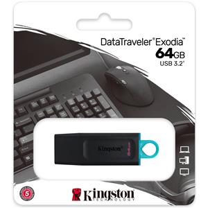 GielleService Pendrive Kingston DataTraveler Exodia 64GB USB Flash Drive USB 3.2 Gen 1 DTX/64GB