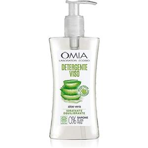 Omia - Gel Detergente Viso Eco Bio Aloe Vera del Salento, Struccante Idratante ed Equilibrante per Pelli Normali e Miste, Dermatologicamente Testato, Formula Vegana - Flacone da 200 ml