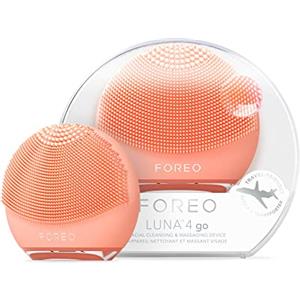 FOREO LUNA 4 go, spazzola per pulizia viso e massaggio viso rassodante, Favorisce l'assorbimento delle formule di skincare, Dispositivo da viaggio, Per tutti i tipi di pelle, Peach Perfect