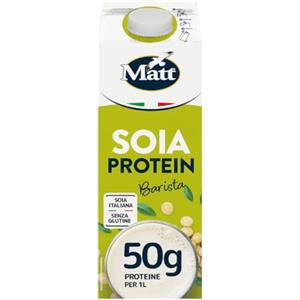 Matt, Soia Protein Barista, Bevanda Vegetale a Base di Latte di Soia, Senza Lattosio, Senza Glutine, Fonte di Proteine, A Basso Contenuto di Sale, Altamente Digeribile, 1 L