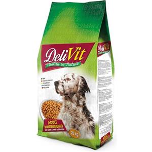 DeliVit Adult - Crocchette Cani 20 kg offerte - Vitalità e Salute - Croccantini Nutritivi con Carni, Cereali & Vitamine