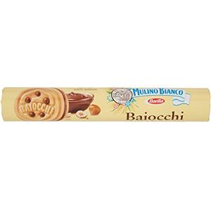 Mulino Bianco Biscotti Baiocchi con Crema alla Nocciola e Cacao per Colazione e Snack Dolce per la Merenda - 168 gr