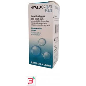 Bausch & Lomb Hyalucross Plus Collirio 10 ml - Idratazione Intensa per Occhi Secchi e Irritati