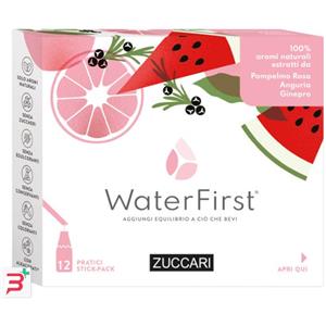 Zuccari WaterFirst - Aromatizzatore per Acqua Pompelmo Rosa, Anguria e Ginepro, 12 Stick Pack