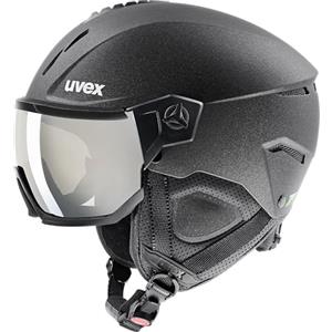 uvex instinct visor, casco da sci robusto unisex, con visiera, regolazione individuale delle dimensioni, black matt, 56-58 cm