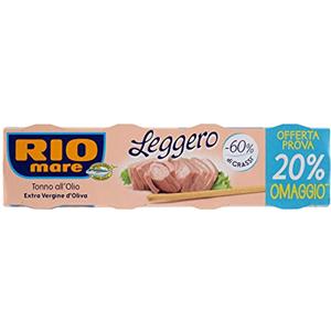 Rio Mare Tonno Leggero all'Olio d'Oliva, Confezione da 4 x 60g