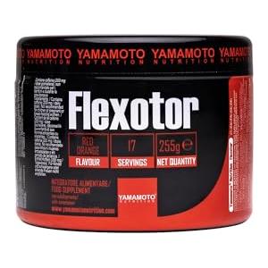 YAMAMOTO NUTRITION Flexotor EU Version 255 gr, Integratore Alimentare per Sportivi Pre-Workout con L-Arginina, L-Citrullina, L-Glutatione, Taurina e Caffeina, Gusto Arancia Rossa