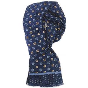 Brillabenny PASHMINA PRIMAVERILE SCIARPA FOULARD DONNA UOMO RAGAZZO SCARF SCIARPETTA ACCESSORIO (BLU 4 FIORI GIALLI)