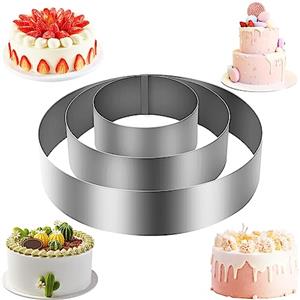 talifoca Set di 3 Coppapasta, Ø 10/15/20 Anello Rotondo per Torte in Acciaio Inox Coppa Pasta per Torte oppapasta Tagliapasta Anello per Pasticceria, Dessert