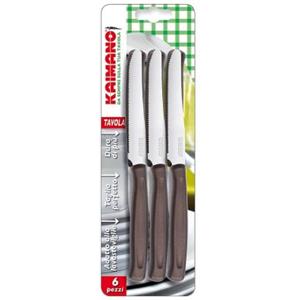 FISKARS Kaimano Dinamik - Set di 6 Coltelli da Tavola con Lama Dentata in Colori Assortiti