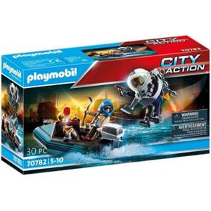 PLAYMOBIL City Action 70782 Jetpack della Polizia e Ladro d'Arte - Set da Gioco per Bambini dai 5 Anni