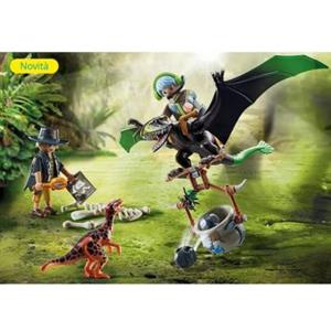 PLAYMOBIL Dino Rise 71263 - Dimorphodon con Armatura Removibile e Dispositivo per Lancio Pietre, Giocattolo per Bambini dai 5 Anni