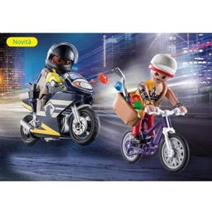Playmobil Starter Pack 71255 Forze Speciali e Ladro con Moto, Bicicletta e Accessori