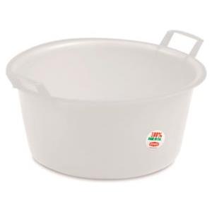 Stefanplast Bacinella Tonda in Polietilene Bianca 50cm - 30 Litri, Flessibile e Resistente